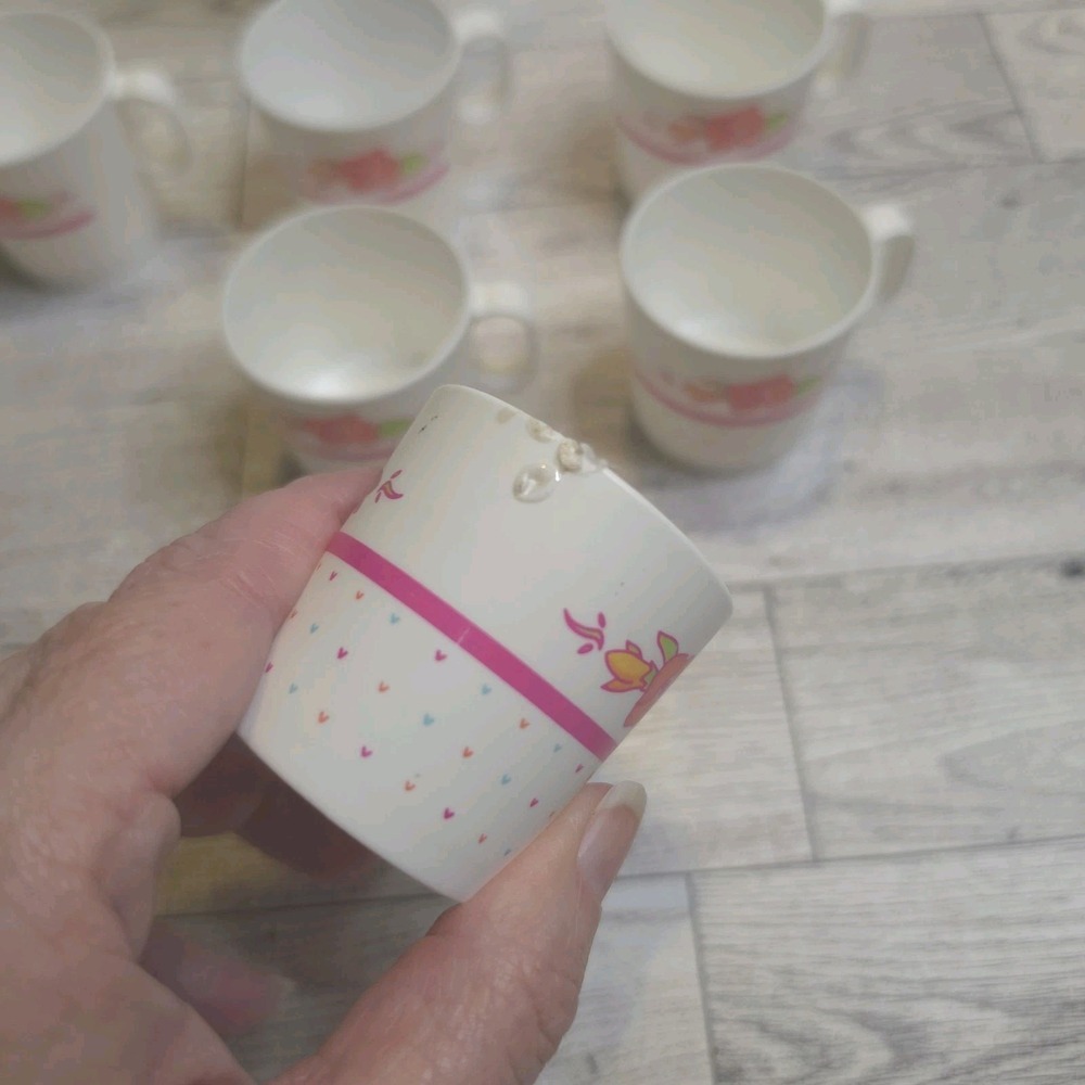 Vintage Chilton Globe Children's Melamine Dish Set 21 Pc Pink Floral Toy Dishes - Picture 3 of 16